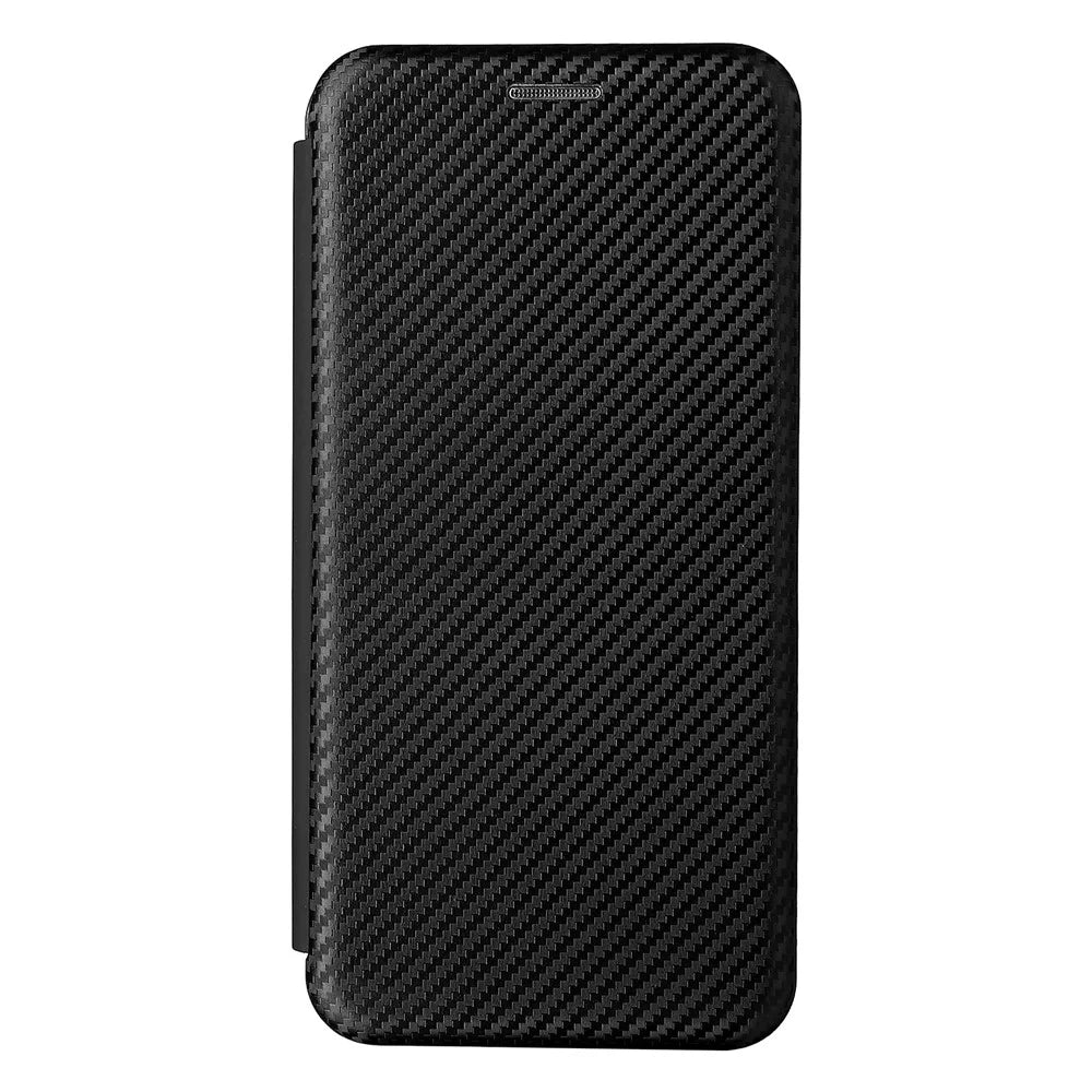 Carbon Fiber Texture Well-Protected Stylish Auto-absorbed Leather Phone Case with Card Slot for ZTE Blade A31 - Black - 2