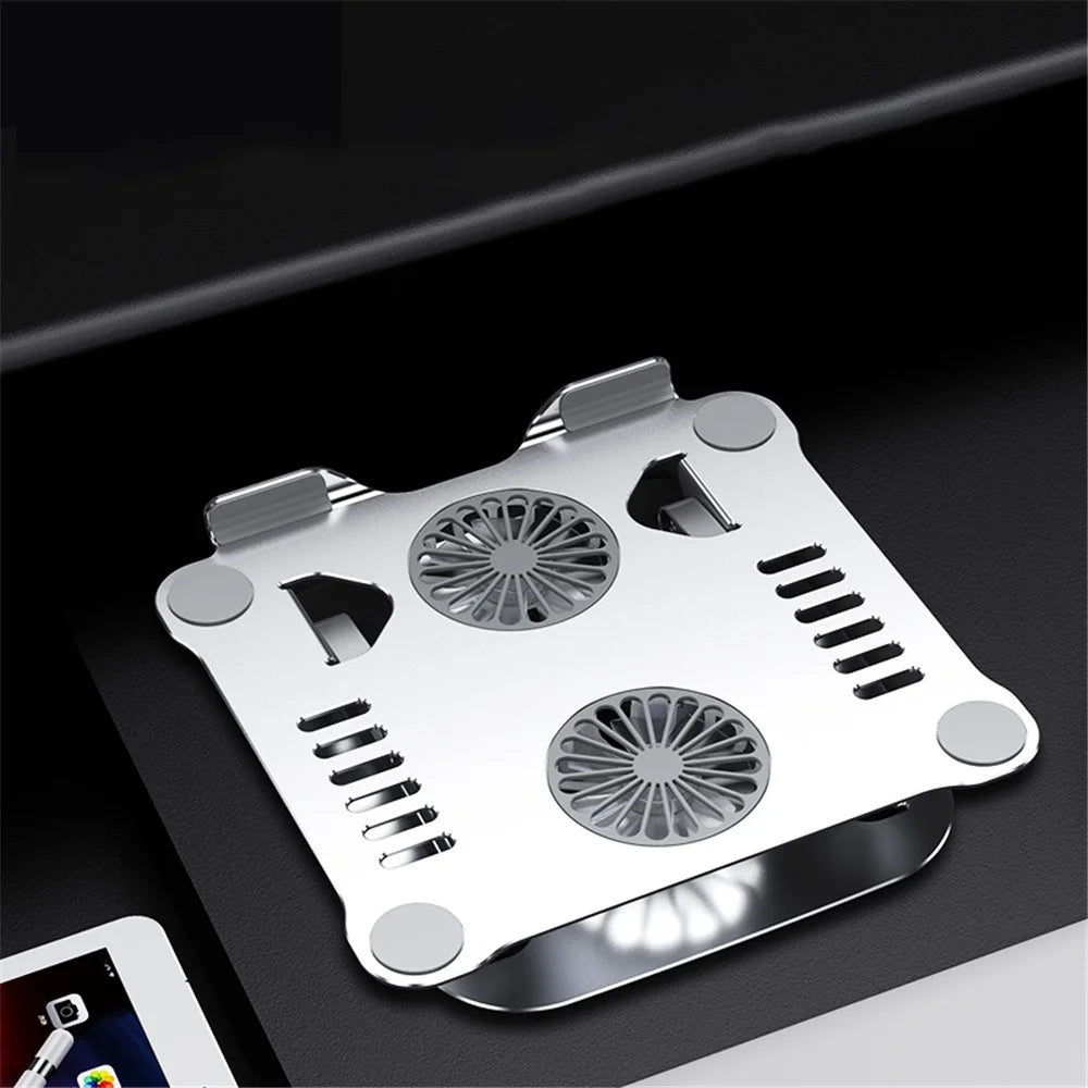 R-JUST HZ13 Aluminum Alloy Laptop Stand Mount Notebook Riser Bracket with Double Cooling Fan - 6