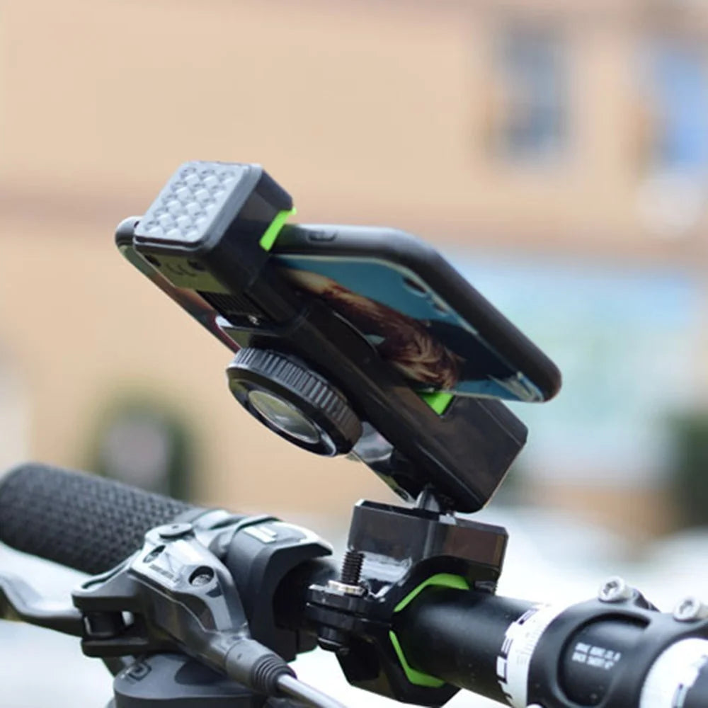 Q003 Anti-theft Bicycle Phone Mount Bracket Anti-fall 360-degree Rotating Cell Phone Holder with Compass for Bike/Electric Bike/Motorcycle (without Light) - Black - 6