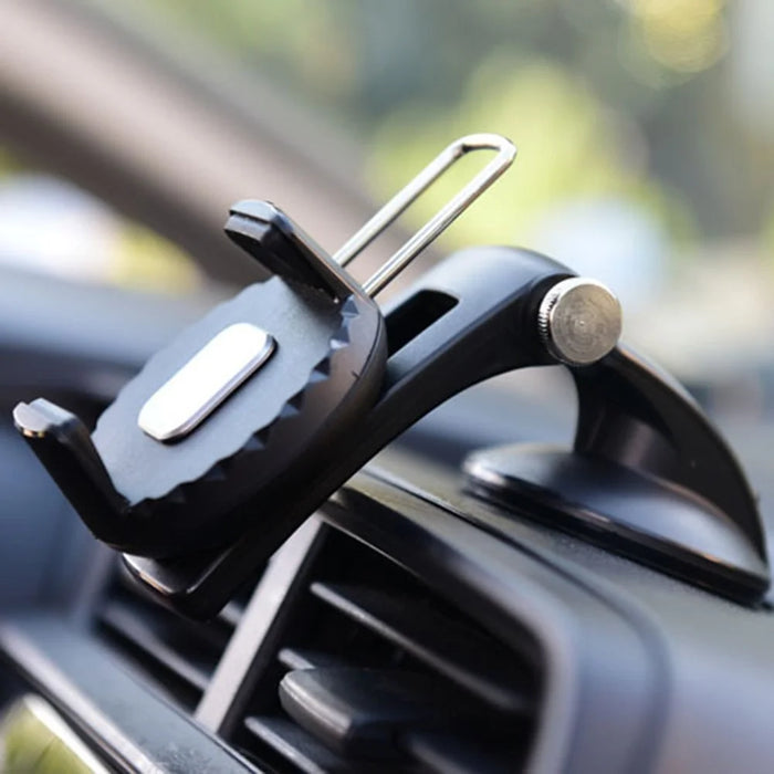 Q001 Universal Vehicle Cell Phone Mount Multi-function Dashboard Phone Holder Stand with Adjustable Clamp for Car - Black - 3