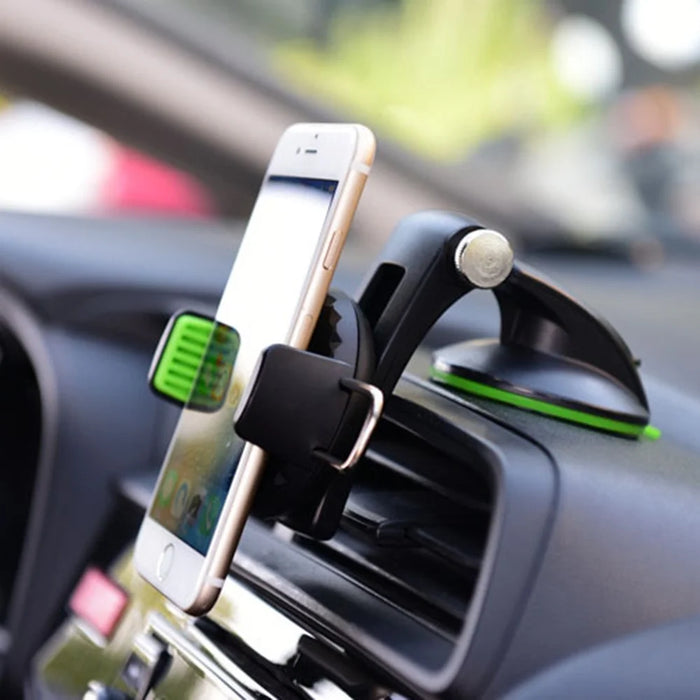 Q001 Universal Vehicle Cell Phone Mount Multi-function Dashboard Phone Holder Stand with Adjustable Clamp for Car - Black - 6