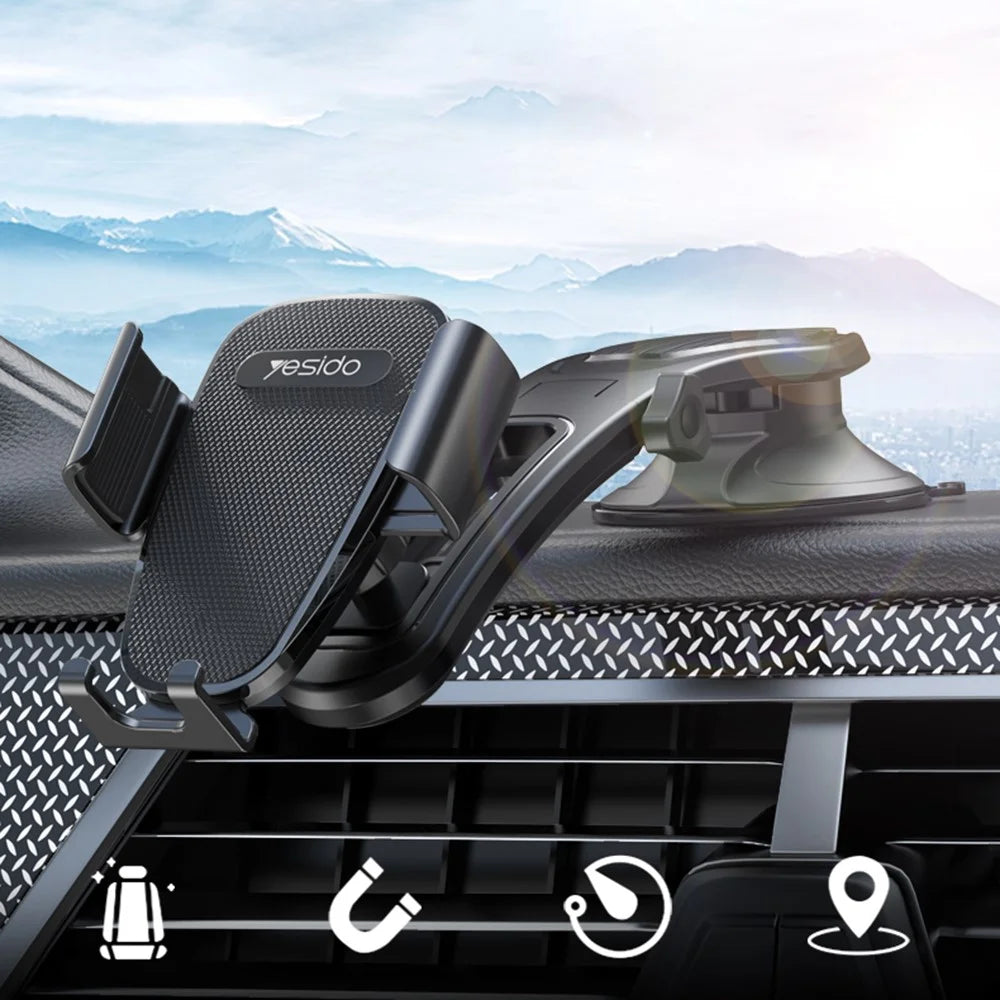 YESIDO C130 Universal Car Dashboard Suction Cup Mobile Phone Holder Stand Adjustable Bracket - 2
