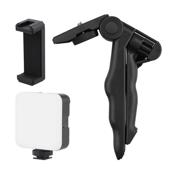 Vlog Shooting Desktop Tripod Adjustable Fill Light Phone Holder Kit for Mobile Phone 6.5-10cm - 1