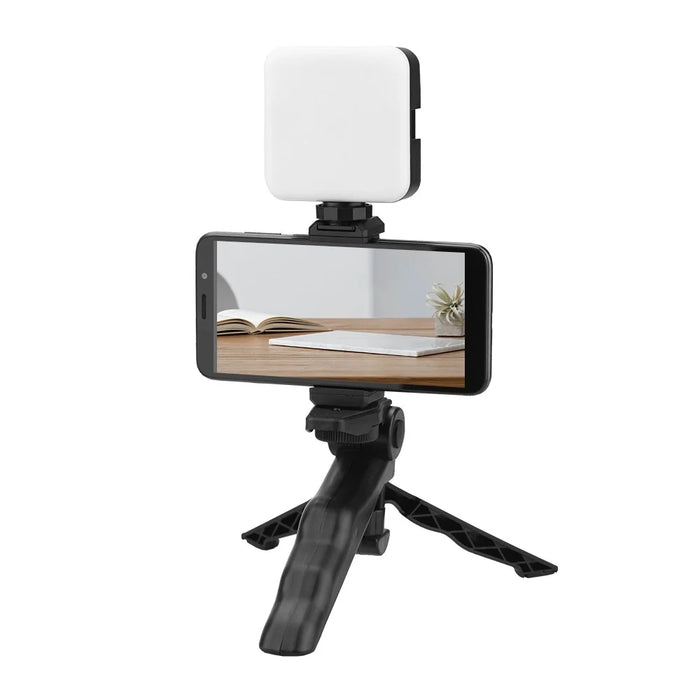 Vlog Shooting Desktop Tripod Adjustable Fill Light Phone Holder Kit for Mobile Phone 6.5-10cm - 2