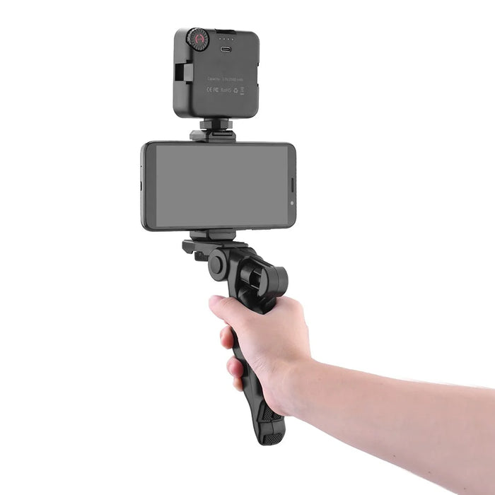 Vlog Shooting Desktop Tripod Adjustable Fill Light Phone Holder Kit for Mobile Phone 6.5-10cm - 4