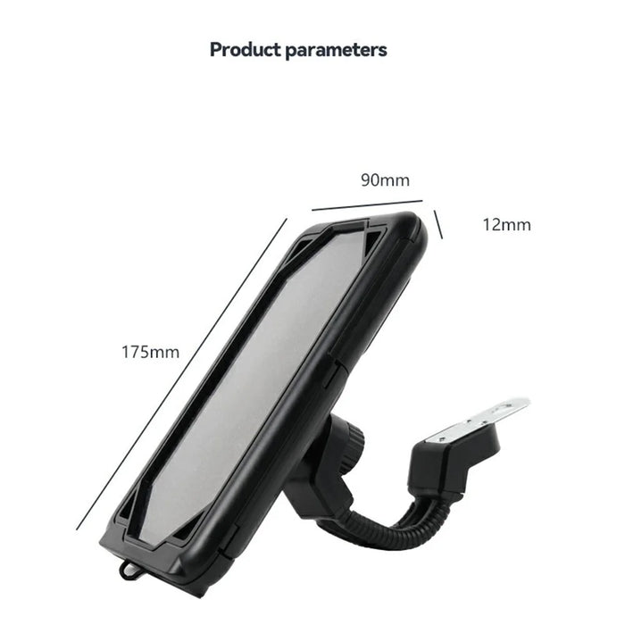 Electric Bicycle Motorcycle Rearview Mirror Mount Waterproof Phone Case Holder Stand - 4