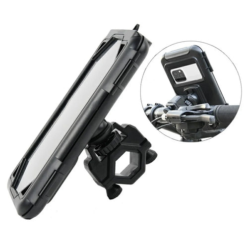 Electric Bicycle Motorcycle Bike Handlebar Mount Waterproof Phone Case Holder Stand - 1