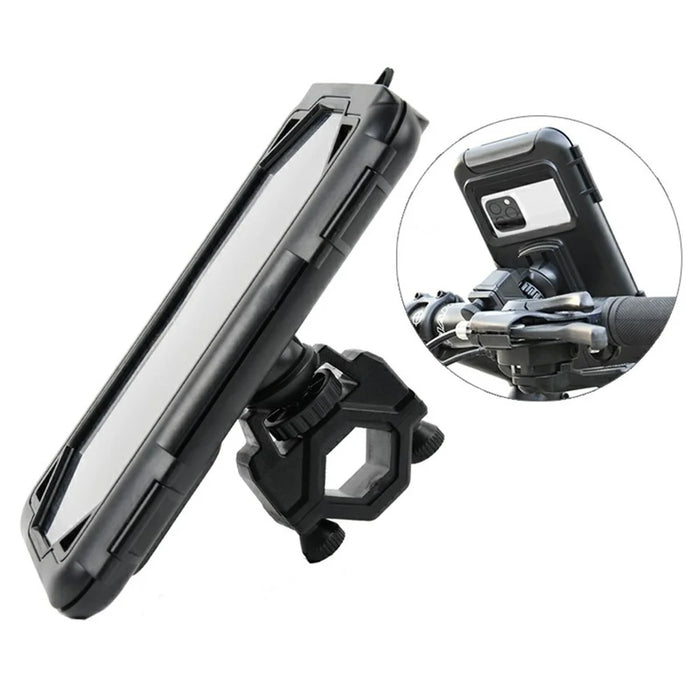 Electric Bicycle Motorcycle Bike Handlebar Mount Waterproof Phone Case Holder Stand - 1