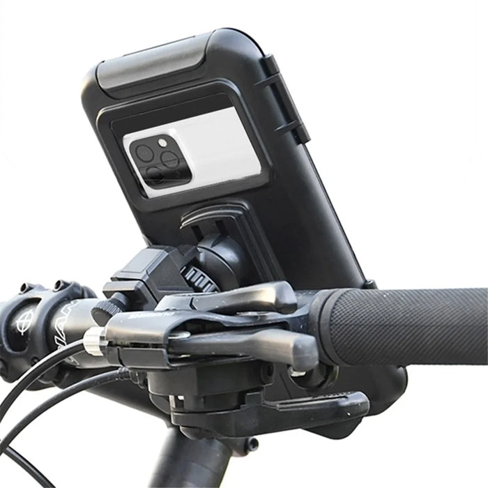 Electric Bicycle Motorcycle Bike Handlebar Mount Waterproof Phone Case Holder Stand - 2