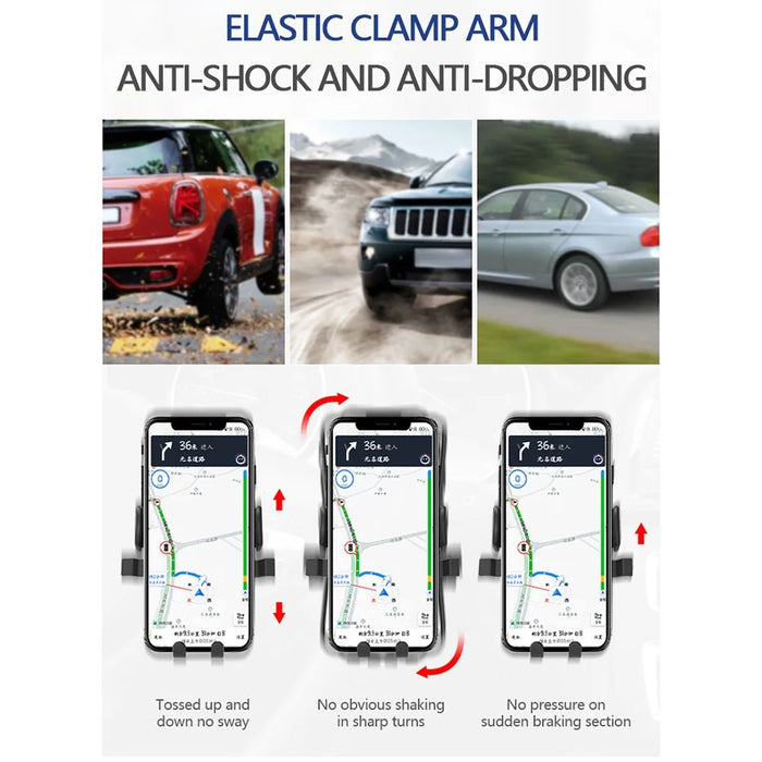 Car Windshield Dashboard Suction Cup Mount Telescopic Gravity Auto Clamp Phone Holder Stand - Black - 5