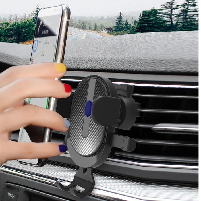 360 Degree Rotation Car Air Vent GPS Mount Mobile Phone Holder Gravity Auto Clamp Bracket - Black / Red - 3