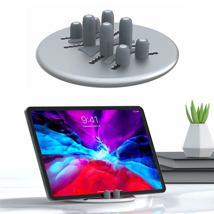 R-JUST RJ-BJ15 Multifunctional Mobile Phone Tablet Holder Stand Adjustable Desktop Round Disk Storage Base - 1