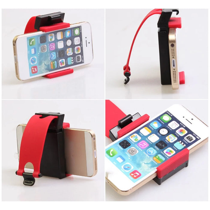 Car Phone Holder Steering Wheel Hanging Mount Mobile Phone GPS Clip Bracket - Red - 4