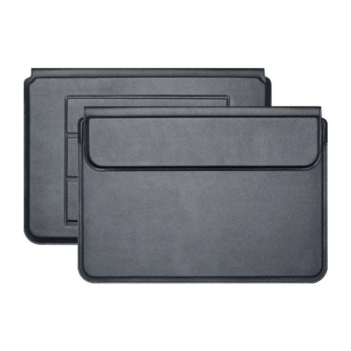 PU Leather Waterproof Laptop Sleeve Bag Horizontal Carrying Pouch for MacBook Air 13.3 inch - Black - 1