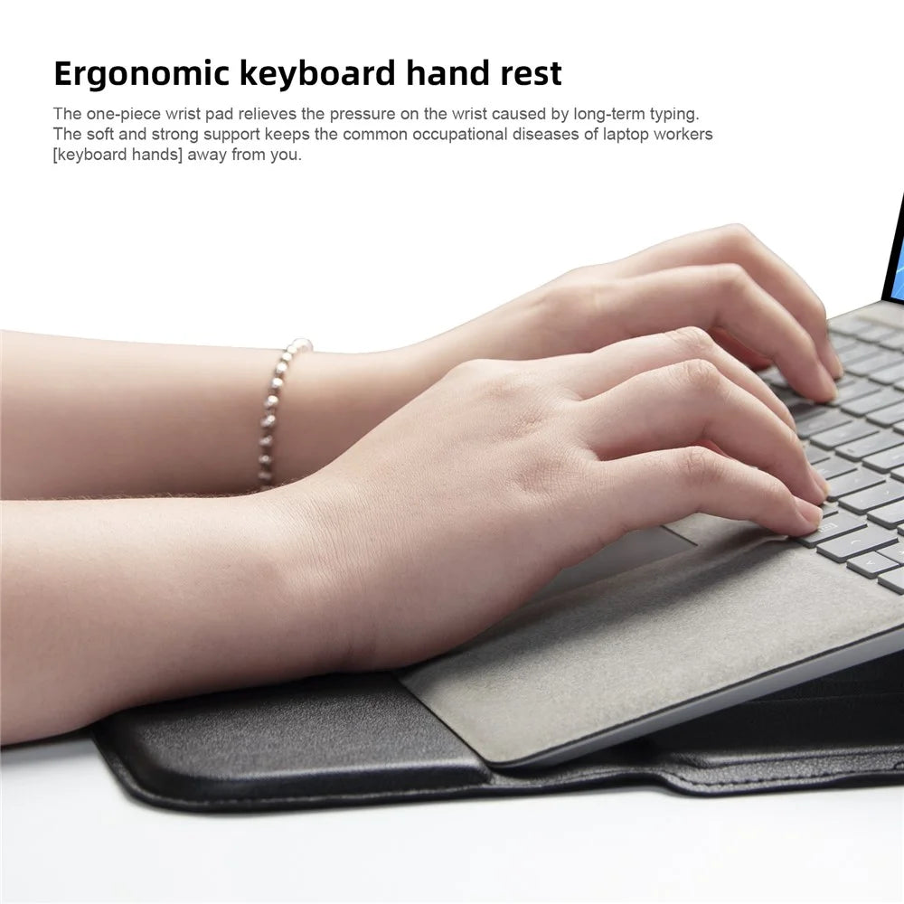Stylish Waterproof PU Leather Notebook Sleeve Bag Laptop Horizontal Carrying Pouch for 15.4 inches Laptop - Black - 5