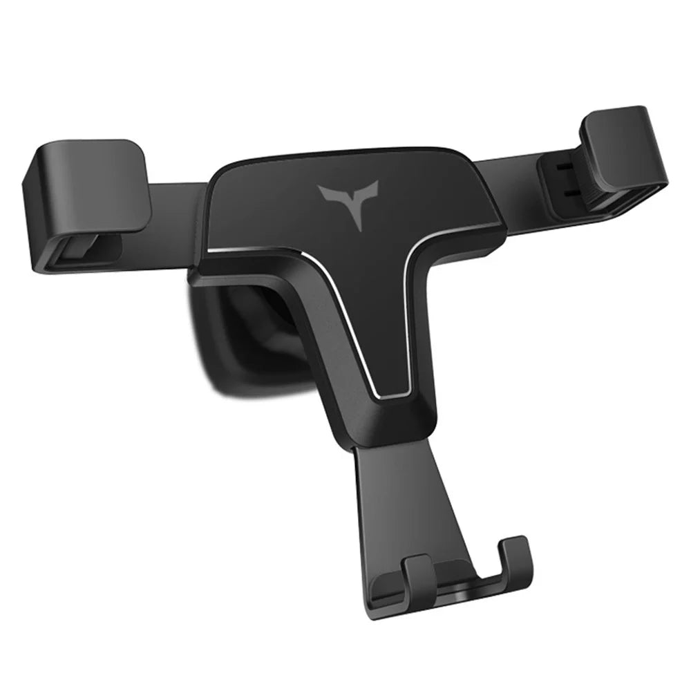 T3 Universal Triangle Metal Car Air Outlet Mount Gravity Phone Holder Rotatable Bracket - Black - 1