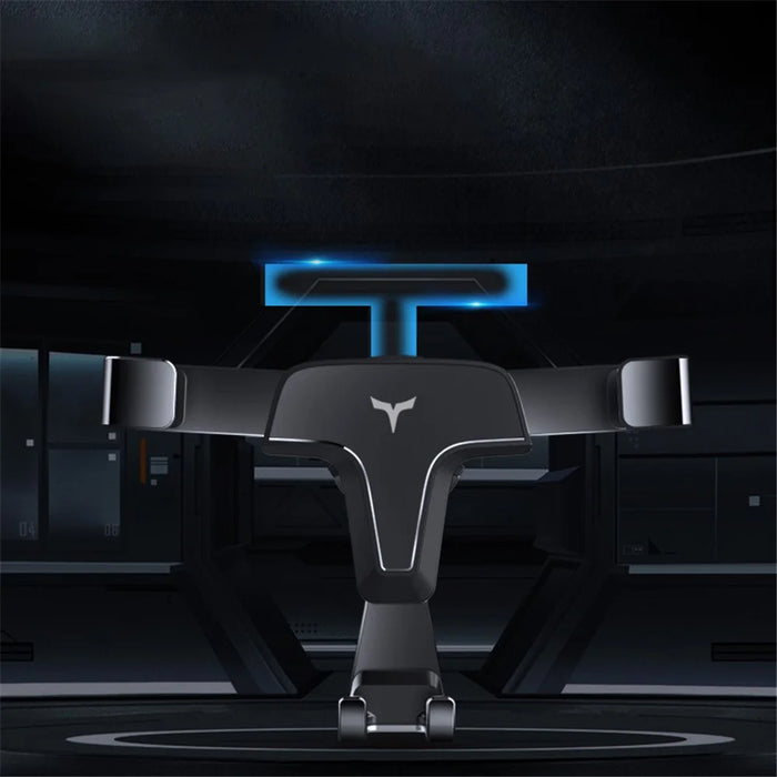 T3 Universal Triangle Metal Car Air Outlet Mount Gravity Phone Holder Rotatable Bracket - Black - 3