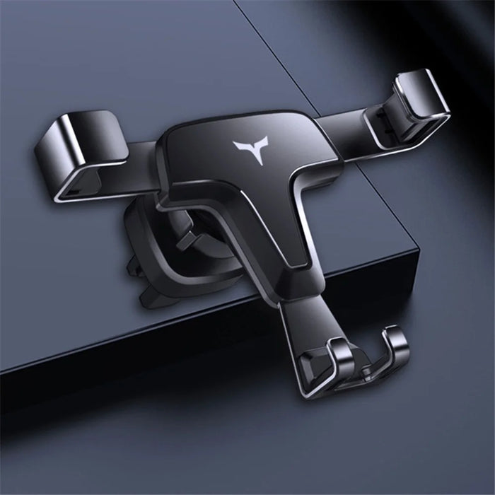 T3 Universal Triangle Metal Car Air Outlet Mount Gravity Phone Holder Rotatable Bracket - Black - 6