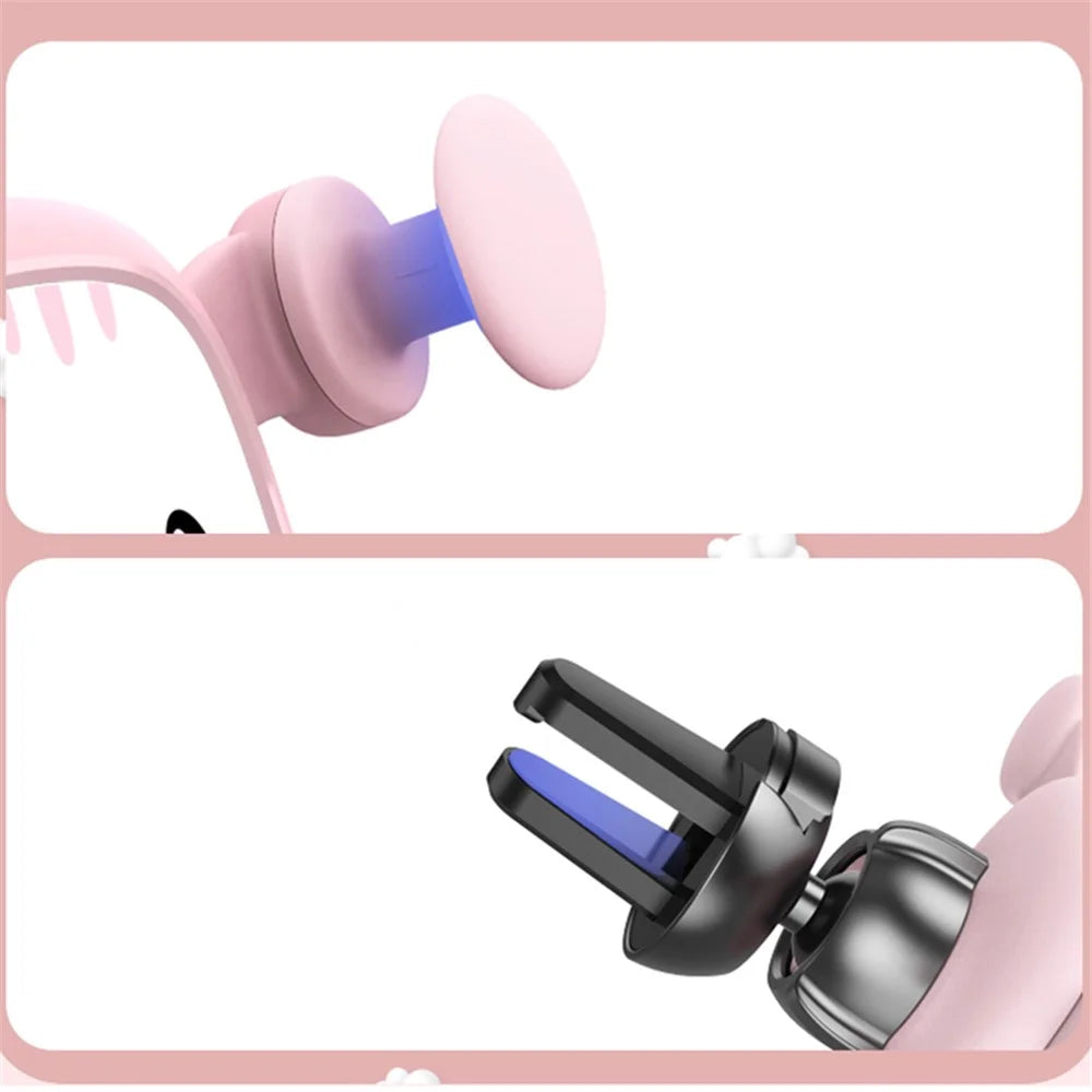 Creative Cartoon Style Car Mobile Phone Holder Air Vent Phone Mount for Universal Car - Cool Bear - 5
