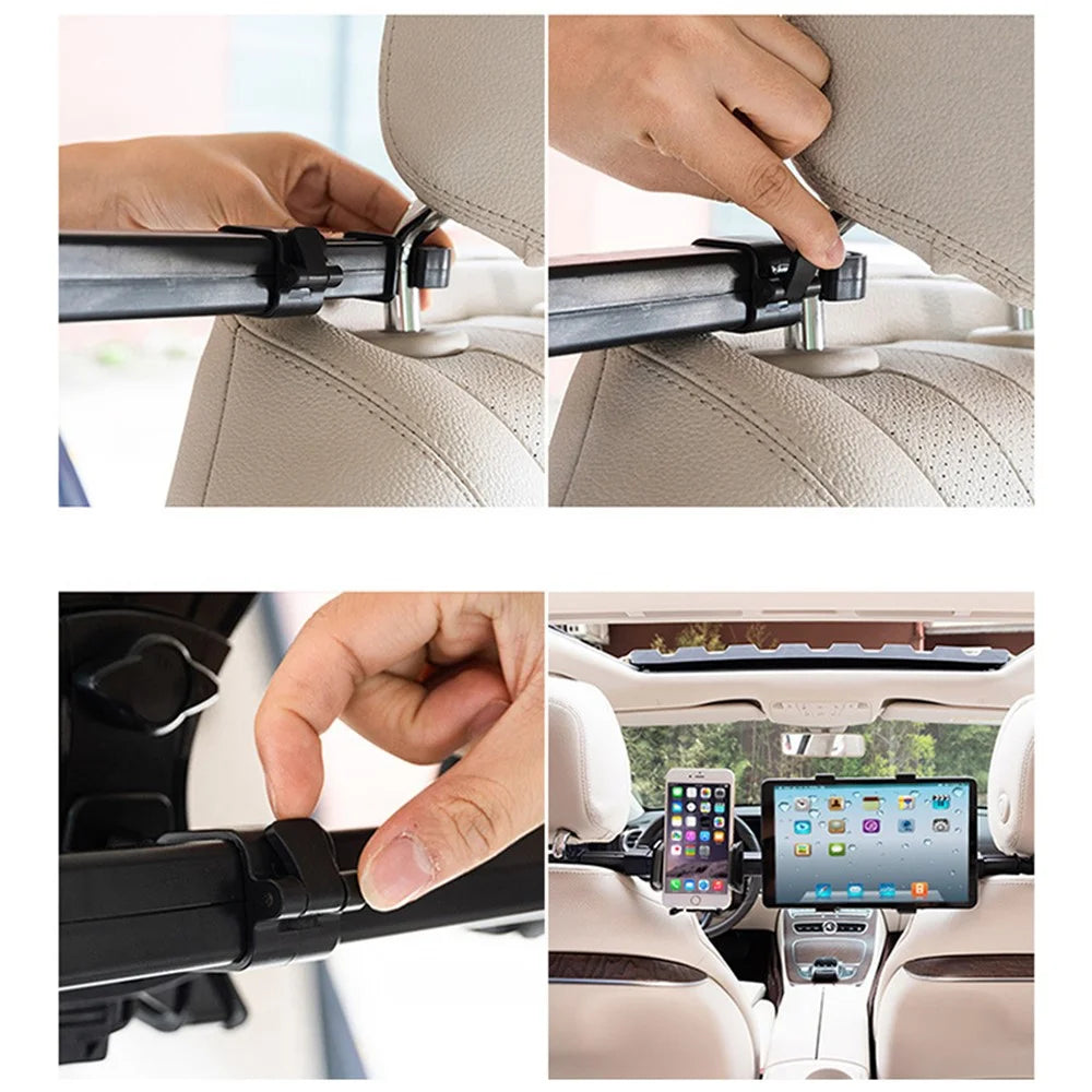 HD52/58 Universal Car Back Seat Headrest Retractable Phone Tablet Holder Bracket - 3
