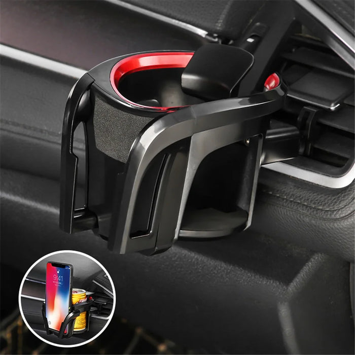 SB-1055 Multi-functional Car Air Vent Mount Drink Cup Holder Phone Bracket - Black/Red - 2