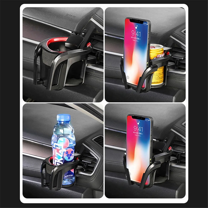 SB-1055 Multi-functional Car Air Vent Mount Drink Cup Holder Phone Bracket - Black/Red - 3