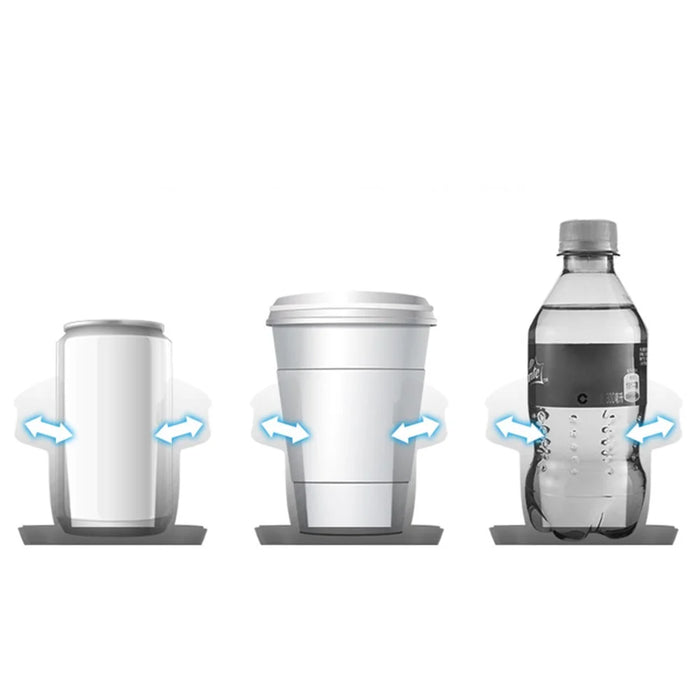 SB-1077 Car Vehicle Dual Cup Holder Water Bottle Drink Rack - Carbon Fiber Black/Silver Edge - 6