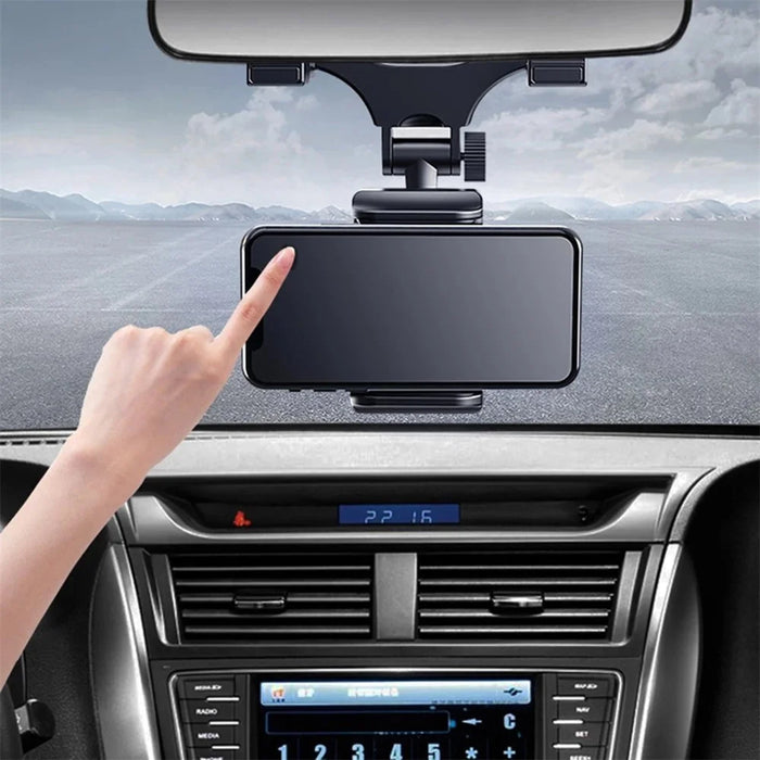 HD-98 Car Rearview Mirror Mount Rotatable Mobile Phone Holder Bracket - 2