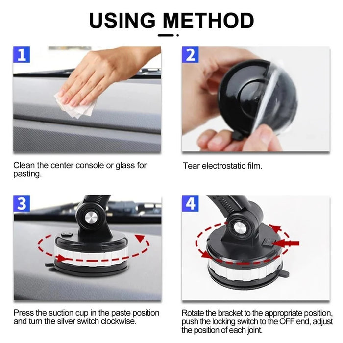 X-0566 Car Dashboard Windshield Adjustable Mobile Phone Holder Suction Cup Bracket - 5