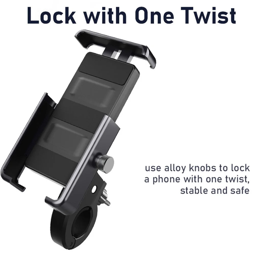 Universal Bicycle Handlebar Mobile Phone Holder Rack 360-degree Rotatable Motorcycle Scooter Smartphone Stand Metal Bracket Cycling Accessories - 3