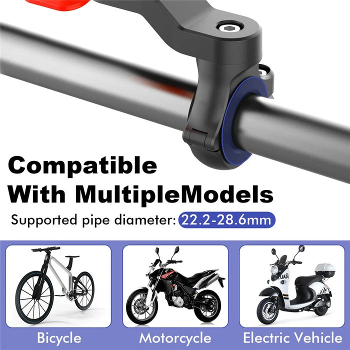 360 Degrees Rotatable Motorcycle Bike Handlebar Mount Phone Holder Detachable Bicycle Cellphone GPS Bracket - 4