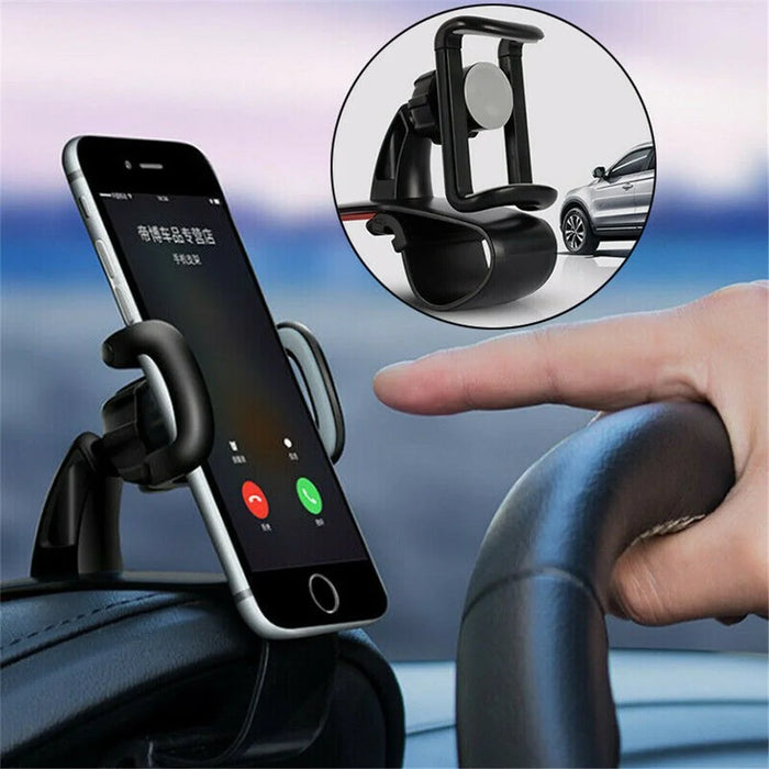 Universal Car Clip Phone Stand Rotatable GPS Dashboard Cell Phone Holder Mount Stand for iPhone Galaxy - 3