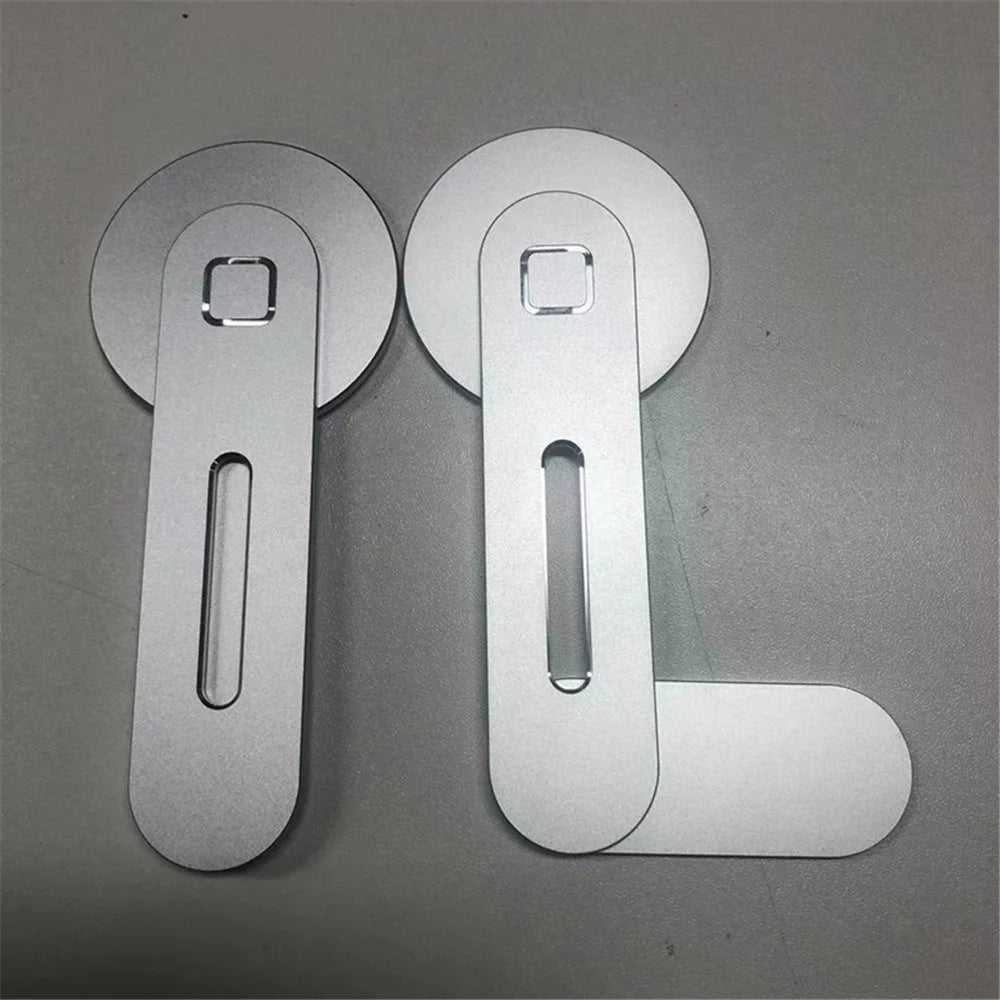 For iPhone 12 Series Magsafe Magnetic Phone Holder Metal Laptop Phone Stand for iMac Side Mount Bracket - Silver - 3