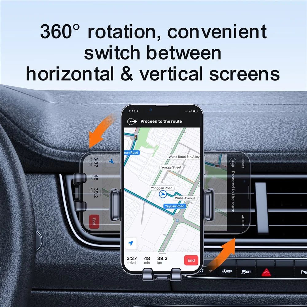 JOYROOM JR-ZS283 Heave Duty Car Phone Mount Strong Clasp 360 Degree Rotation Air Vent Phone Holder - Black - 3