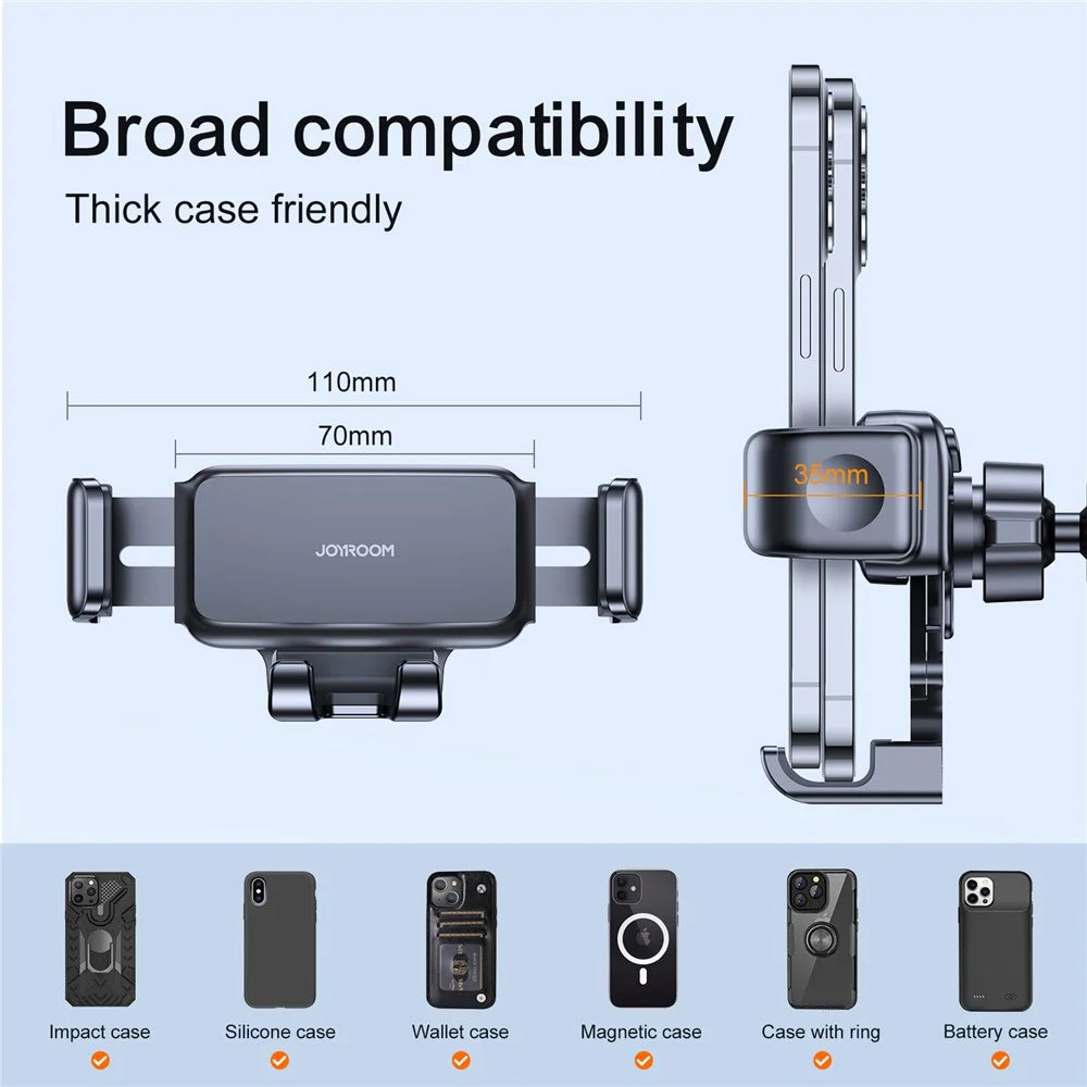 JOYROOM JR-ZS283 Heave Duty Car Phone Mount Strong Clasp 360 Degree Rotation Air Vent Phone Holder - Black - 5
