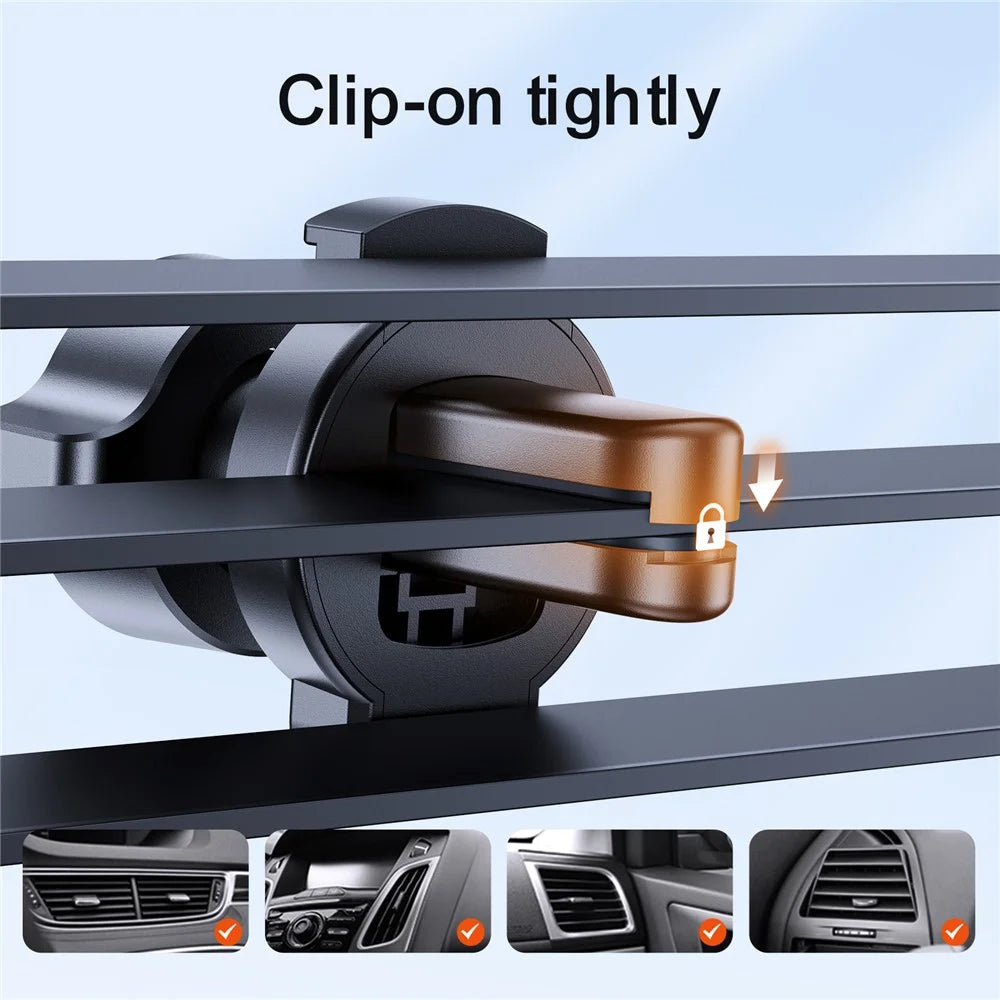 JOYROOM JR-ZS283 Heave Duty Car Phone Mount Strong Clasp 360 Degree Rotation Air Vent Phone Holder - Black - 6