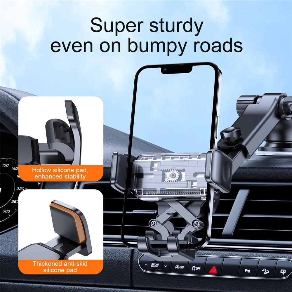 JOYROOM JR-ZS283 Universal Phone Holder 360 Degree Rotation Car Dashboard Mount Phone Bracket Stand - Black - 7