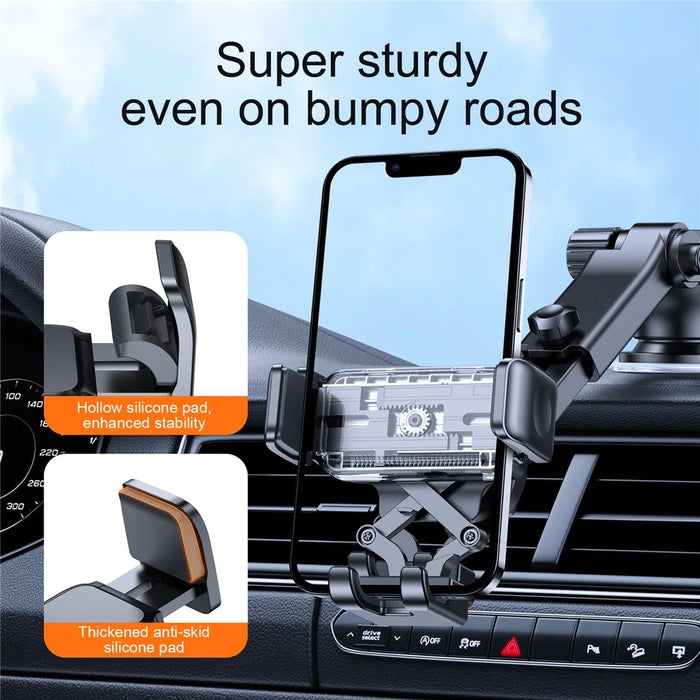 JOYROOM JR-ZS283 Universal Phone Holder 360 Degree Rotation Car Dashboard Mount Phone Bracket Stand - Black - 7