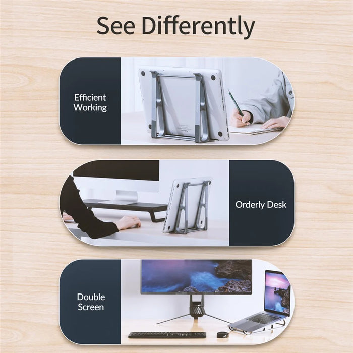 ORICO-MA15-GY-BPZ1 Desktop Notebook Stand Aluminum Laptop Riser Holder Bracket - 3