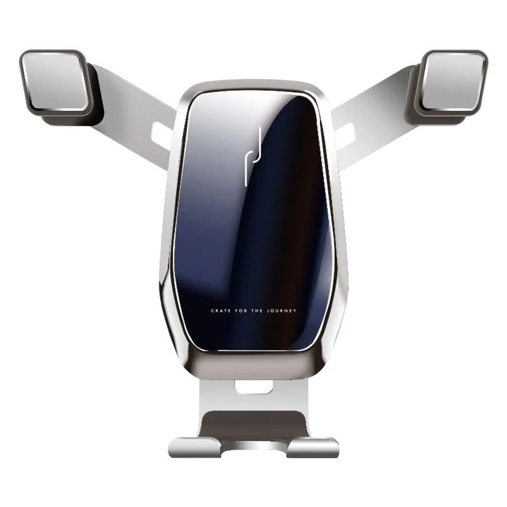 M1 Universal Car Air Outlet Mount Gravity Phone Holder Stand Rotatable Metal Bracket - Silver - 1
