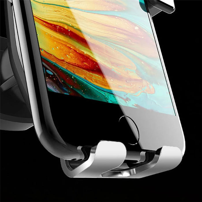 M1 Universal Car Air Outlet Mount Gravity Phone Holder Stand Rotatable Metal Bracket - Silver - 5