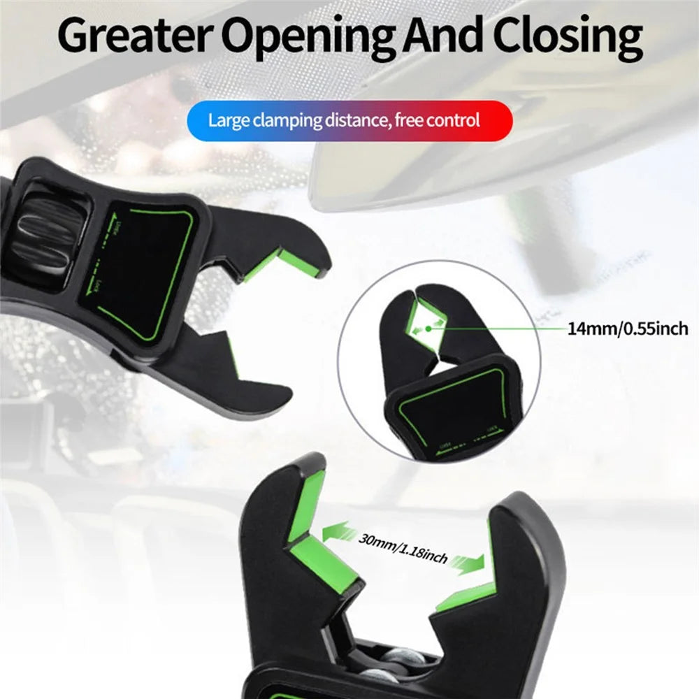 Car Rotating Rearview Mirror Mount Phone Holder Clip Adjustable GPS Navigation Bracket - 3