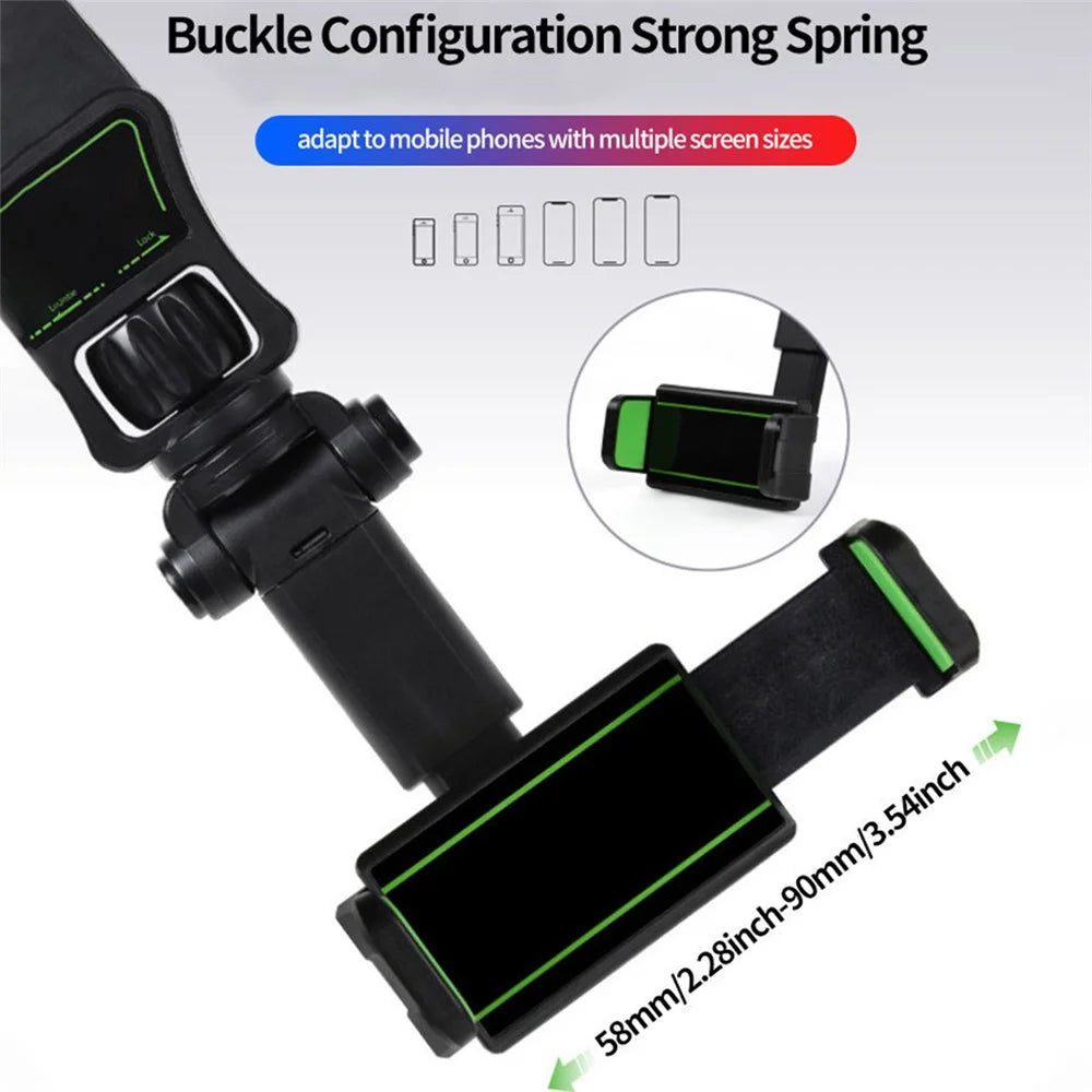Car Rotating Rearview Mirror Mount Phone Holder Clip Adjustable GPS Navigation Bracket - 4