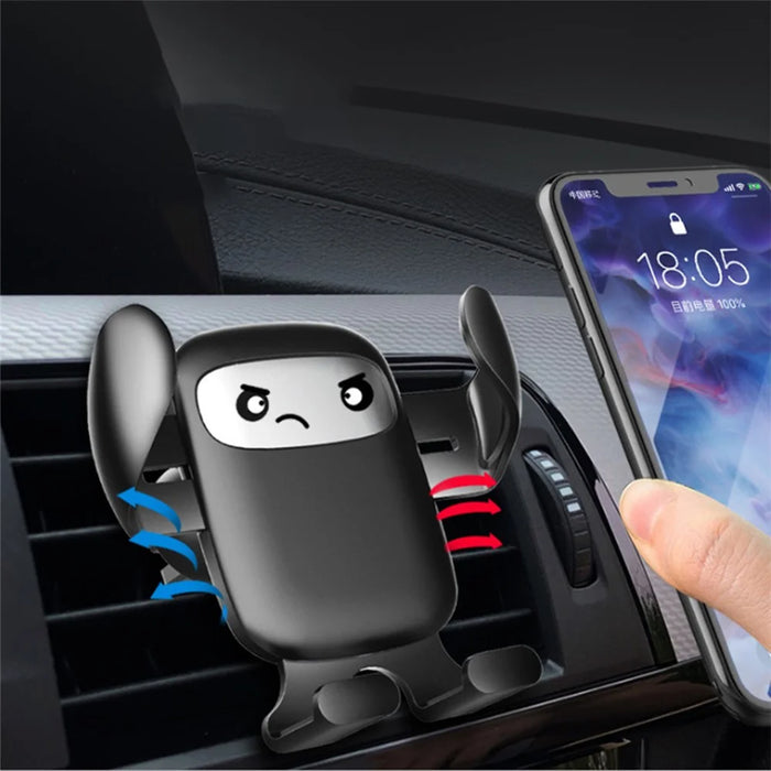 F2 Cartoon Design Car Air Outlet Mount Rotatable Gravity Phone Holder Stand Bracket - Angry - 6