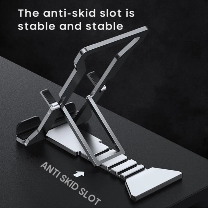 K323 Mini Desktop Multi-Angle Folding Mobile Phone Holder Hollow Tablet Stand - Black - 3