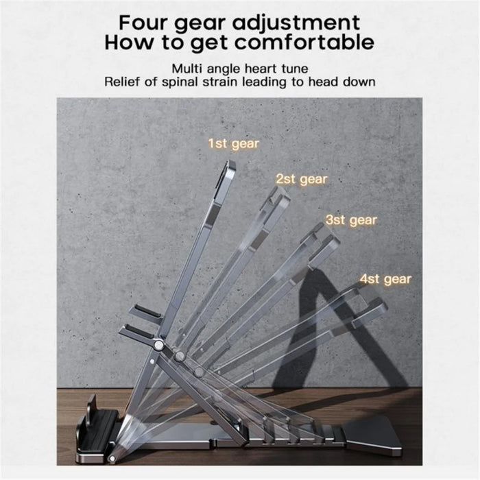 K323 Mini Desktop Multi-Angle Folding Mobile Phone Holder Hollow Tablet Stand - Black - 4