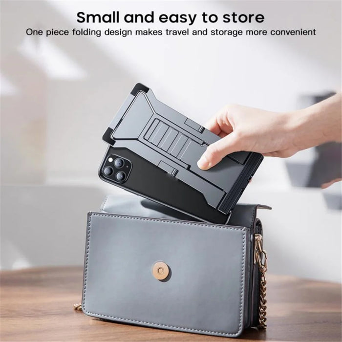 K323 Mini Desktop Multi-Angle Folding Mobile Phone Holder Hollow Tablet Stand - Black - 7