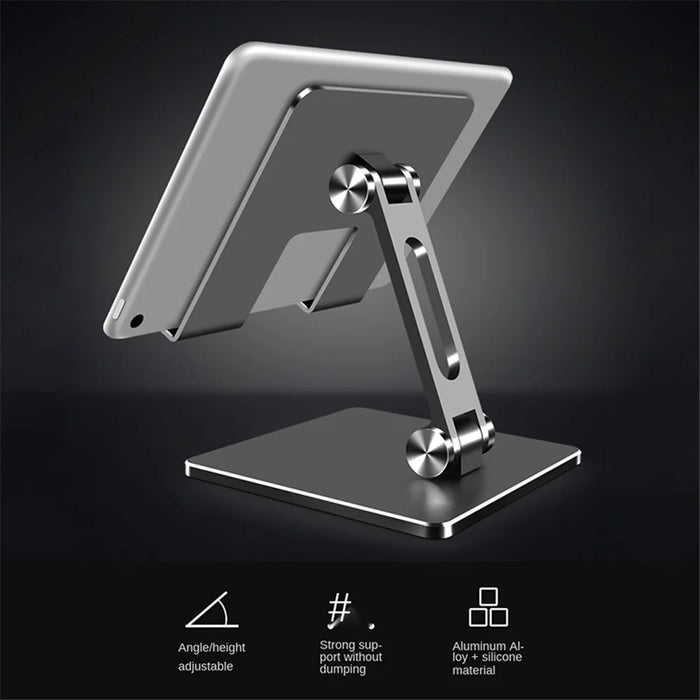 MT-134 Aluminum Alloy Adjustable Tablet Stand Desktop Anti-Slip Folding Tablet Holder - Grey - 2