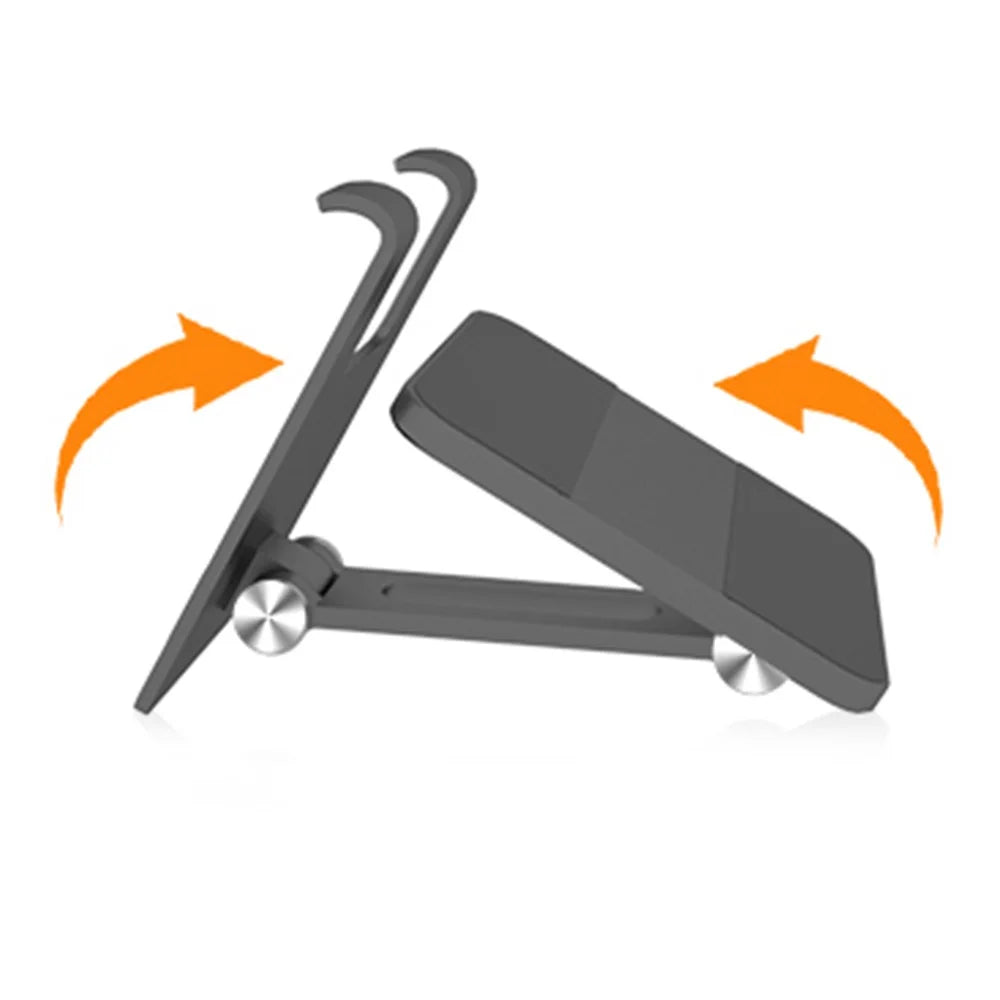 MT-133 Aluminum Alloy Adjustable Phone Stand Desktop Anti-slip Folding Cell Phone Holder for iPhone/Huawei/Samsung - Grey - 6