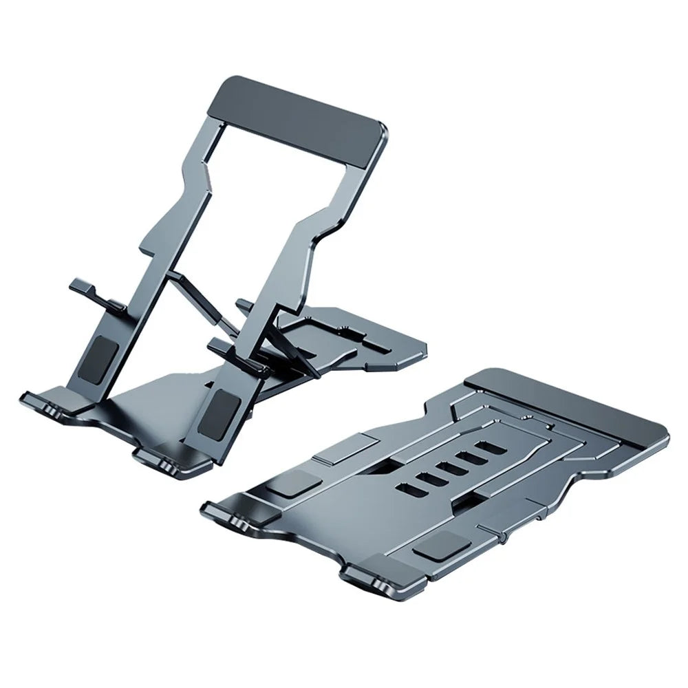 Portable Foldable Aluminum Alloy Cell Phone Holder Adjustable Desktop Phone Bracket Stand - Grey - 1